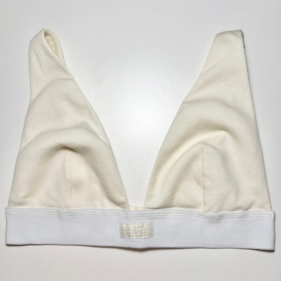 SKIMS Cotton Rib Plunge Bralette in Citrine - Picture 3 of 6